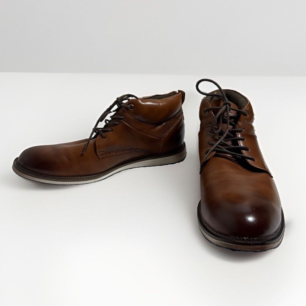 Rollda Dress Hightop Sneakers Mens 9.5 Brown Shoes Oxford Style Business Casual